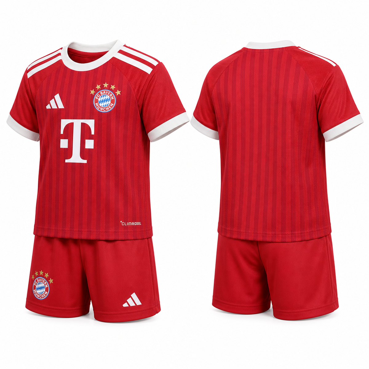 Bayern München FC 2026/27 Kids Home football kit – front and back