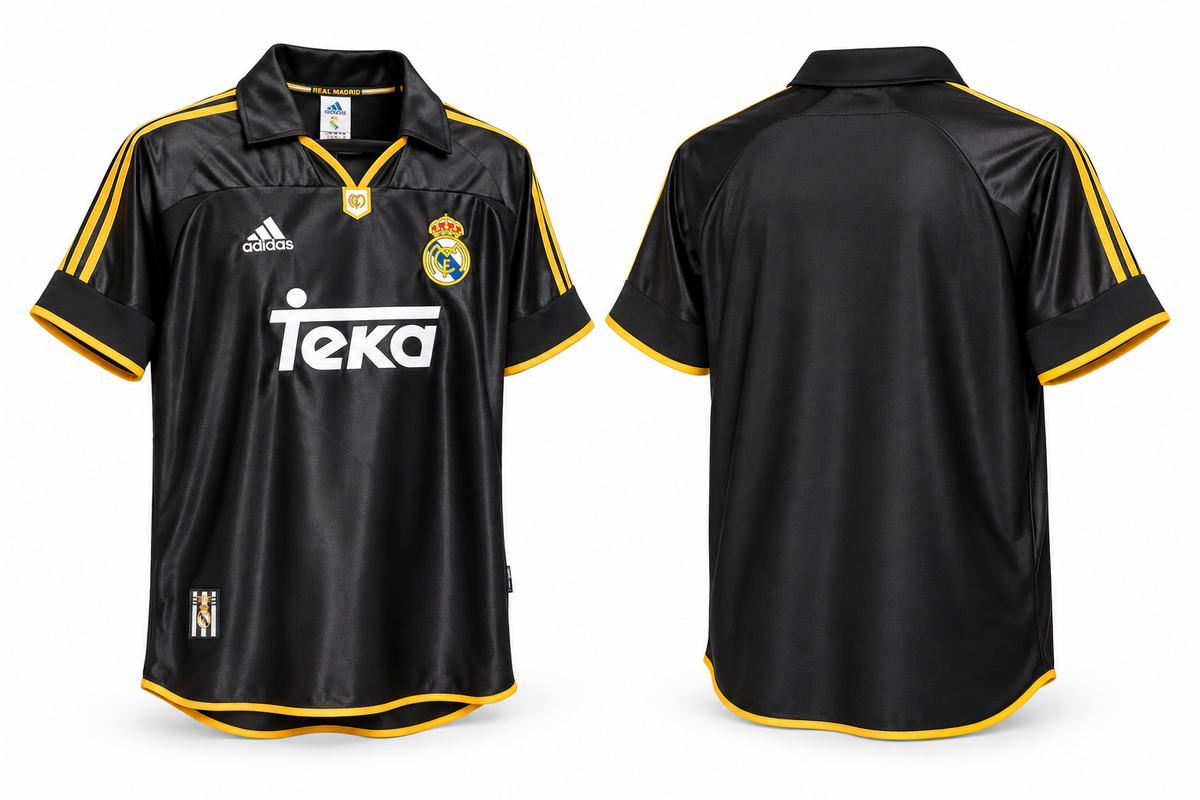 Real Madrid 1999/00 Away football shirt – front and back view