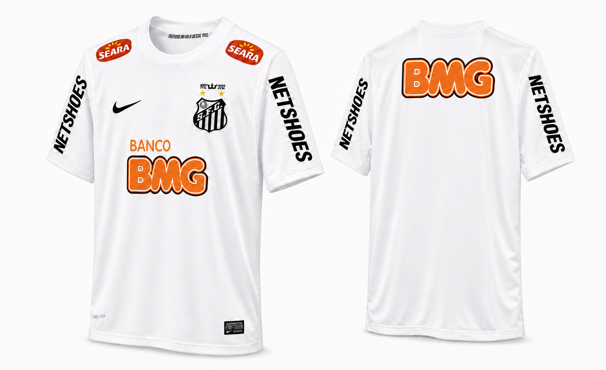 Santos 2012/13 home football shirt – front and unpersonalised back